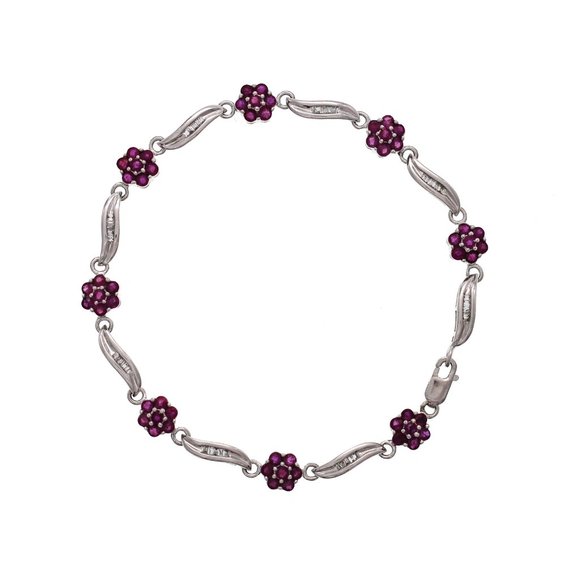 1.68 Ct Sapphire & 0.40 Diamonds 14K bracelet